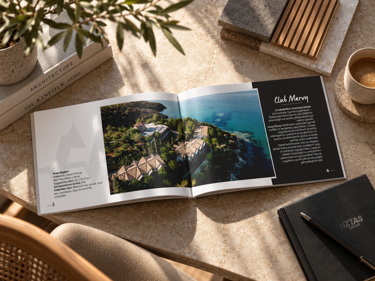 İztaş Group katalog sayfalarının lifestyle mockup sunumu