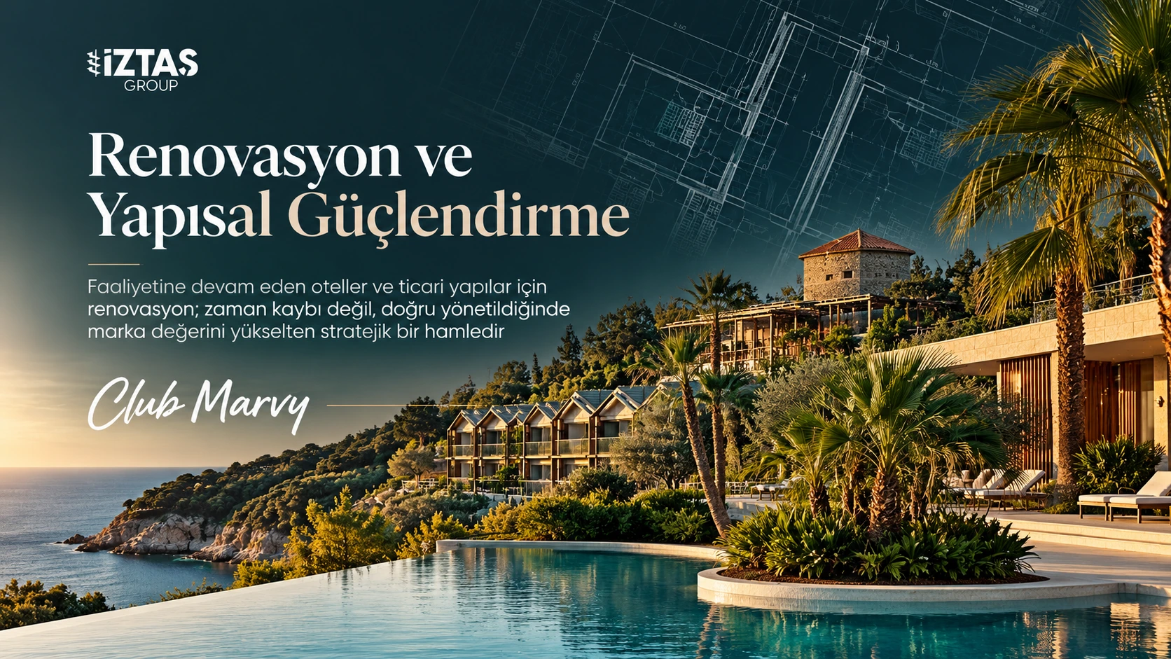İztaş Group için refine edilmiş Club Marvy proje anlatım görseli