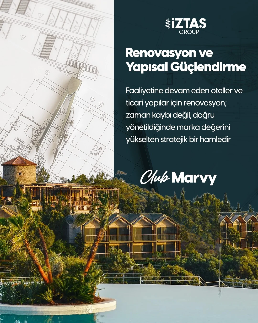 İztaş Group için hazırlanan Club Marvy proje iletişim postu